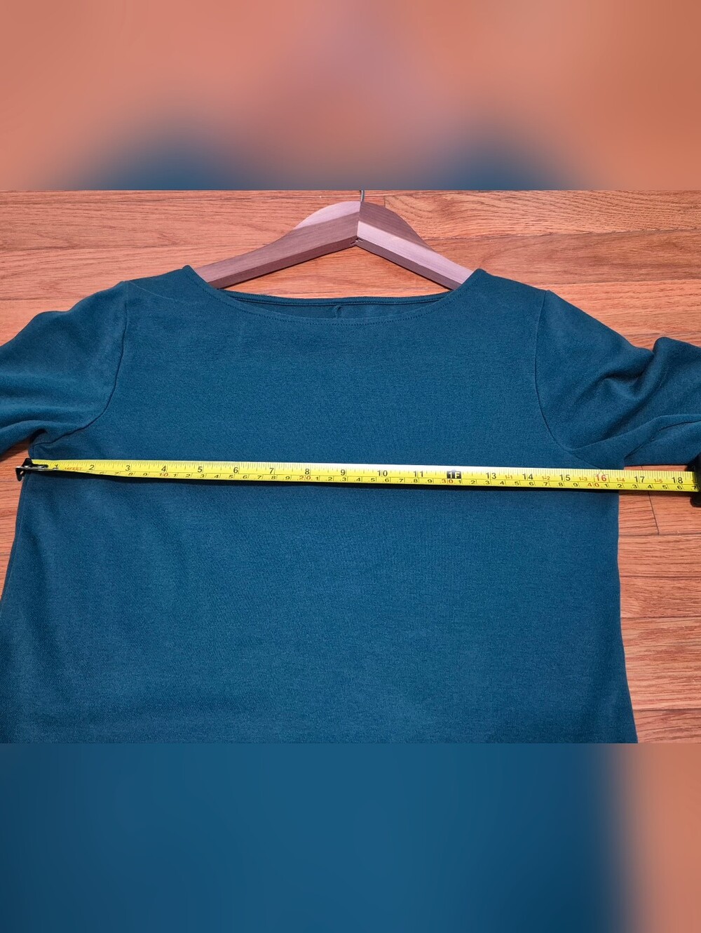 Fair Indigo 100% Organic Pima Cotton Half Sleeve Boat Neck Dress - Peacock Teal - Picture 7 of 10